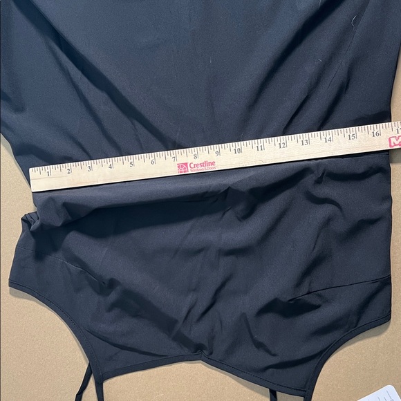 New Black Cami Mini Dress Spaghetti Straps Chick Minimalist Y2K Staple Goth L - Picture 13 of 13